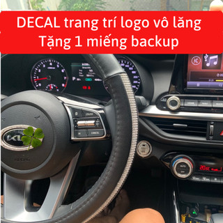 Decal phủ nhũ phản quang trang trí khu vực logo vô lăng xe KIA