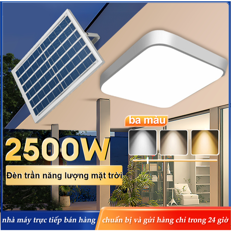 Đèn trần năng lượng mặt trời Square Panel năng lượng mặt trời trong nhà với điều khiển từ xa 3 màu