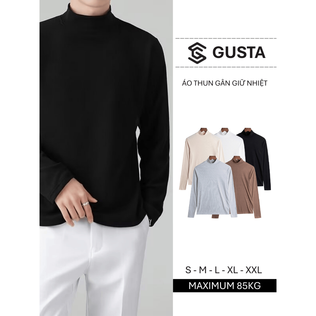 Áo Giữ Nhiệt Thu Đông Nam Gusta Form Slimfit Basic Thun Gân Co Giãn DT02
