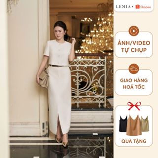  Chân váy dáng dài xẻ trước thanh lịch 24Z240 - Thời Trang Lemia 