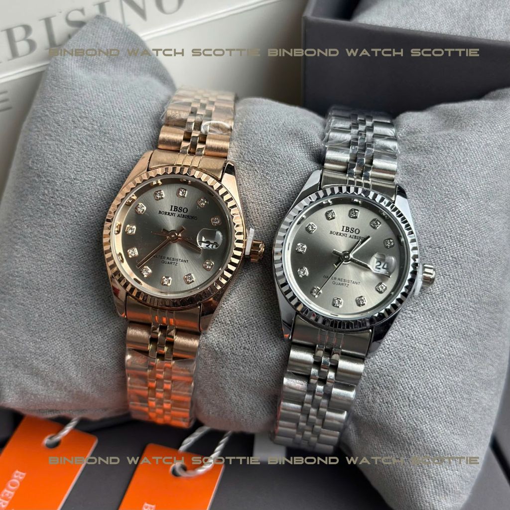 Đồng Hồ IBSO Vàng Đồng Size 28mm, Đồng Hồ Nữ IBSO Chính Hãng Chống Nước Tốt Tặng Kèm Hộp Túi Pin Phù