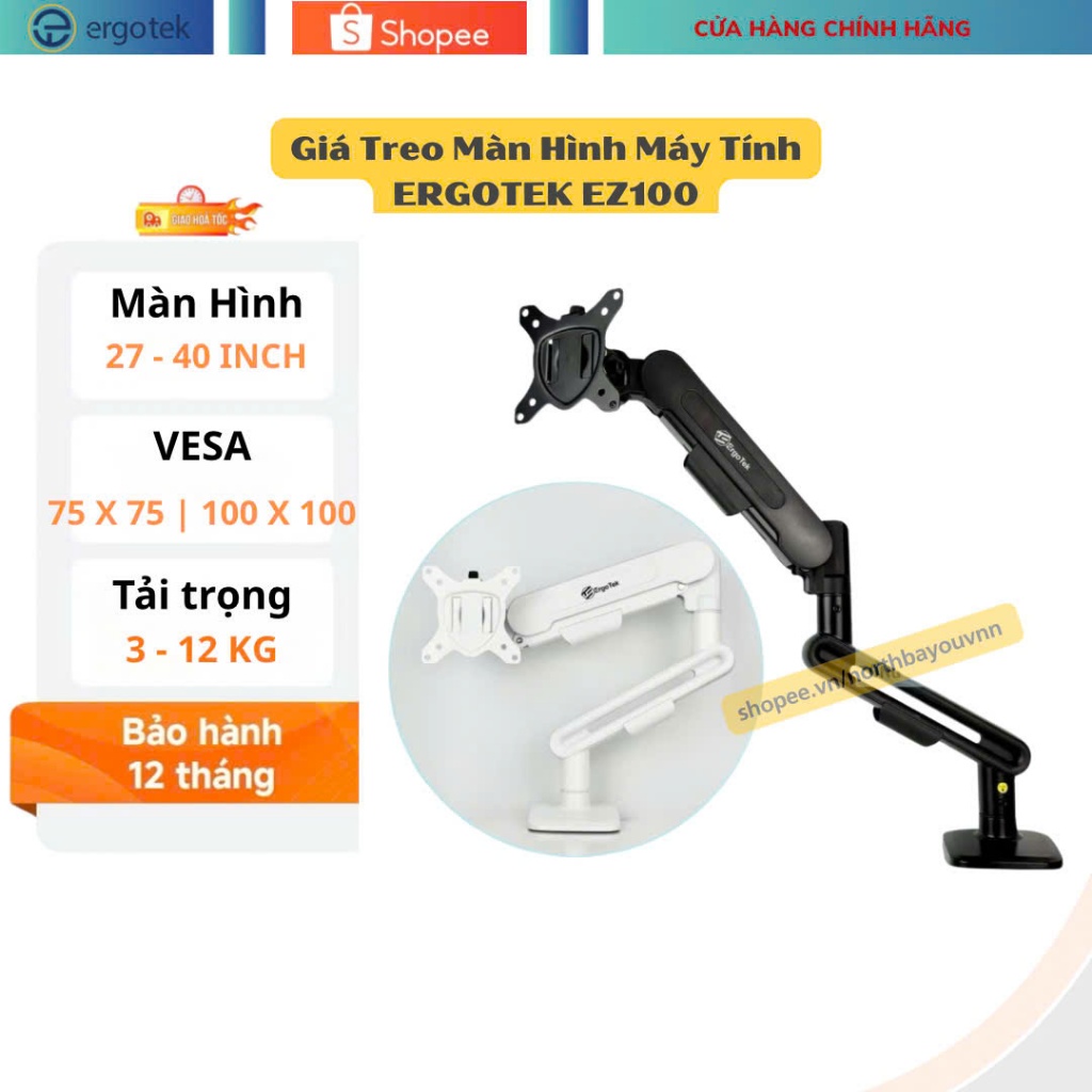 Giá Treo Màn Hình Máy Tính ErgoTek EZ100 / EZ80 / EZ90 PRO - Hàng Chính Hãng Bảo Hành 12 Tháng