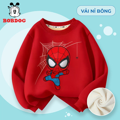 Áo dài tay bé trai BOBDOG, áo sweater chất vải nỉ bông ấm áp in hình MAVREL cute mới nhất cho bé