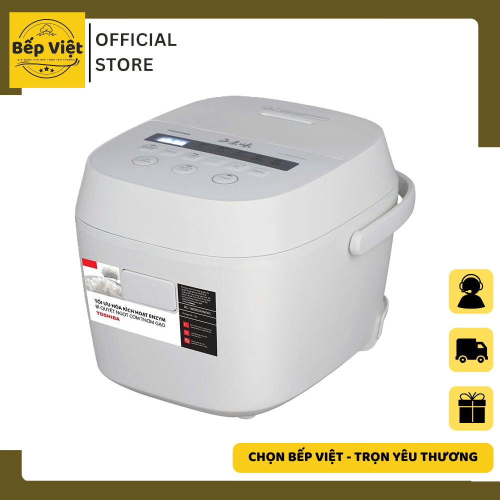 Nồi cơm điện tử Toshiba 1.8 lít RC-18DR5UVN (H)- ĐEN,RC-18DR5UVN (W)TRẮNG - Hàng chính hãng - Bảo hà