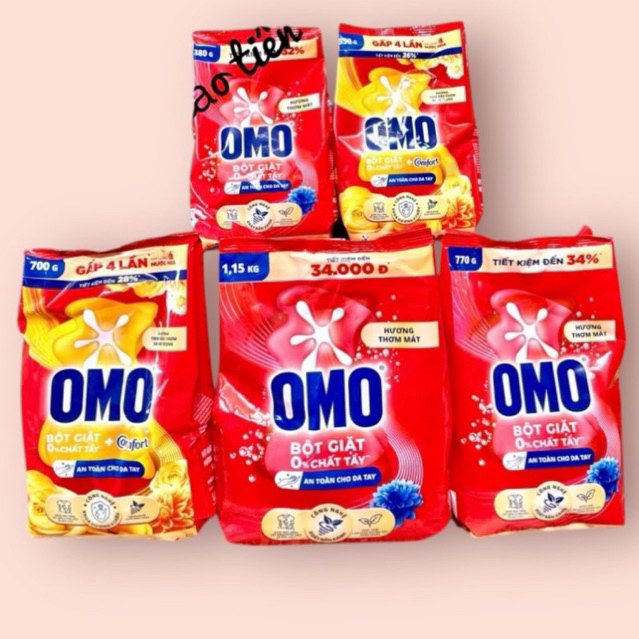Omo bột giặt 770g/700g/350g Comfort/Omo 380g/ Omo 1,15kg Hệ Bọt thông minh