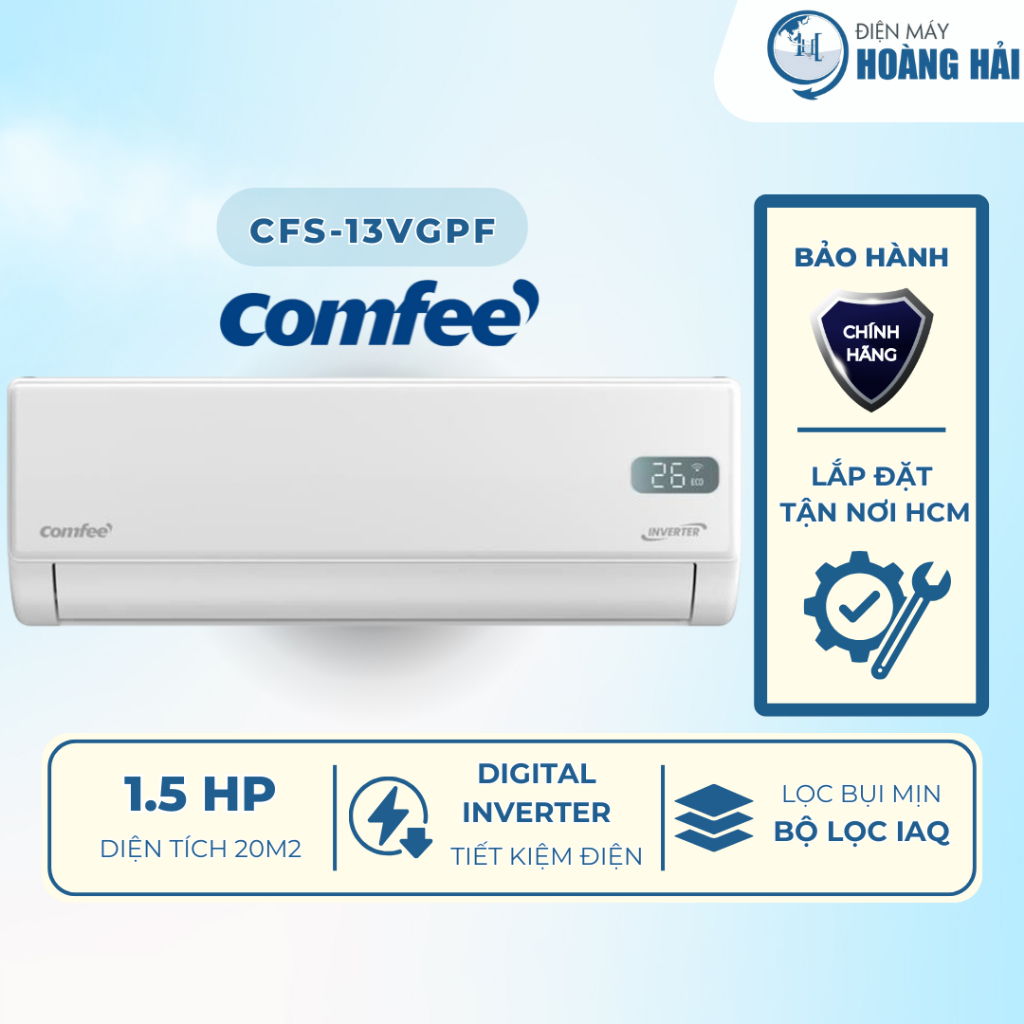 1.5 HP CFS-13VGPF | 1HP CFS-10VGPF Máy lạnh Comfee Inverter model 2025 (Có thể lắp Chung Cư)