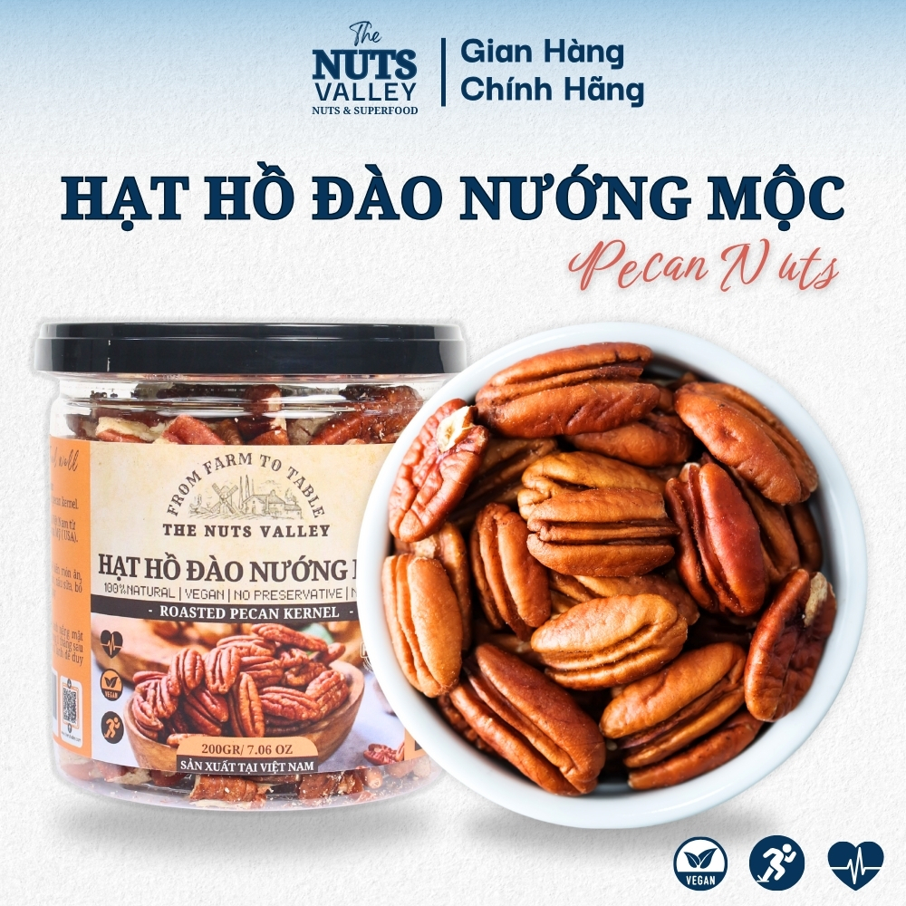 Hạt Hồ Đào Nhân Tách Vỏ – Nguyên Chất, Ăn Healthy, Làm Bánh, Tết 2026 – Pecan Kernel, The Nuts Valle