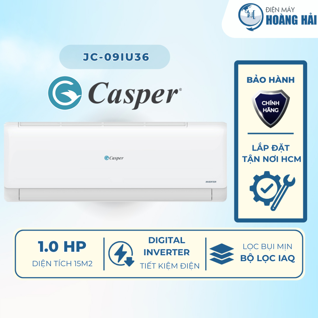 Máy lạnh Casper 1 HP Inverter JC-09IU36 | JC-12IU36 (1.5 HP) | Không Inverter  SC-09FS36 (1 HP)