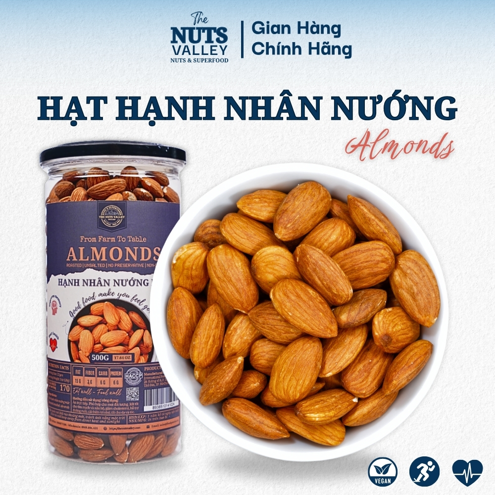 Hạt Hạnh Nhân Tươi / Rang – Làm Sữa Hạt, Trộn Salad, Làm Bánh, Almond, The Nuts Valley 