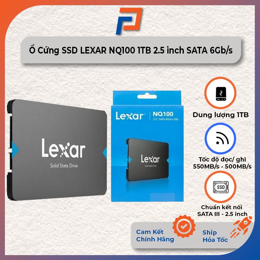 Ổ Cứng SSD LEXAR NQ100 1TB 2.5 inch SATA III 6Gb/s Bảo hành 36 tháng Chính Hãng