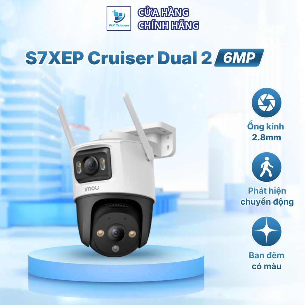 [2026] Camera IP Wifi Ngoài Trời Ống Kính Kép IMOU S7XEP (Cruiser Dual 2) 6MP - Phát Hiện Chuyển Độn