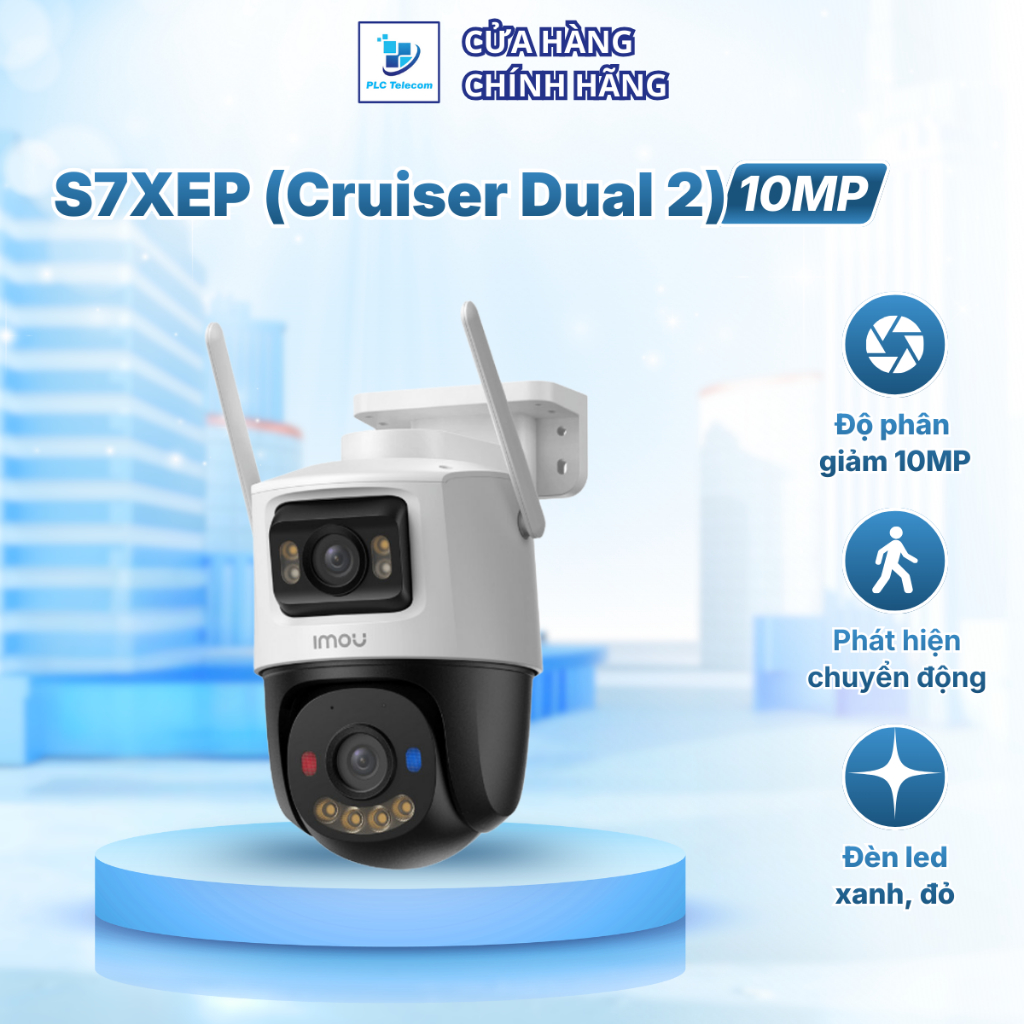 [2026] Camera Wifi Ngoài Trời Ống Kính Kép IMOU IPC-S7XEP-10M0WED - Chớp Xanh Đỏ | PLC TELECOM