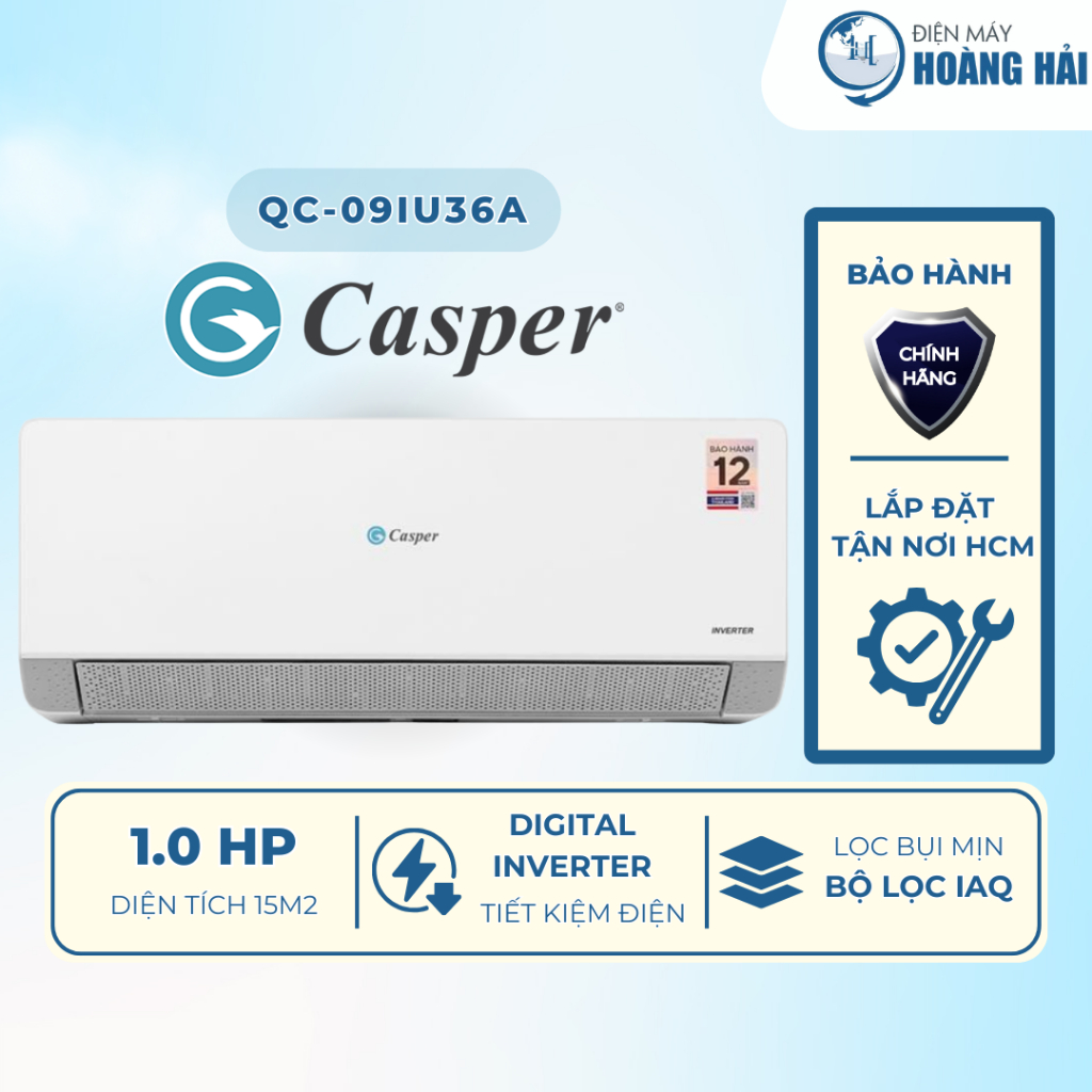 Máy lạnh Casper Inverter (1 HP ) QC-09IU36A | (1.5 HP) QC-12IU36A - Model 2025
