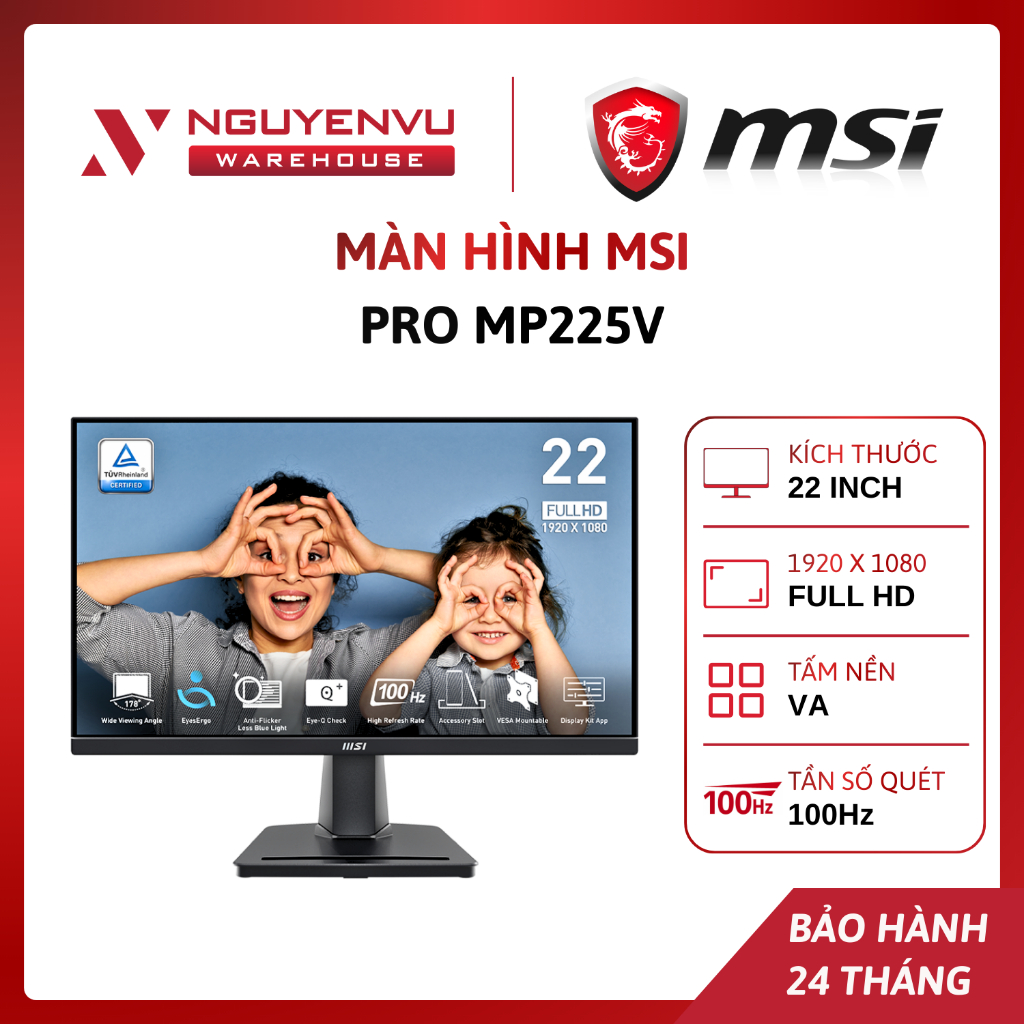 [COMBO] Màn hình MSI PRO MP225V (FHD/VA/100Hz/1ms) | BẢO HÀNH 2 NĂM | FULL VAT