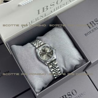 Đồng Hồ ÍBSO Chính Hãng, Đồng Hồ IBSO Màu Xám Mặt Tròn Size 28mm Phong Cách Sang Trọng Chống Nước Bảo Hành 12 Tháng