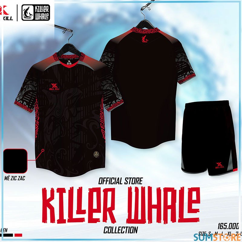 Bộ Quần Áo Bóng Đá Killer Whale Nhiều Màu Sắc,Chống Tia UV, Thoáng Khí