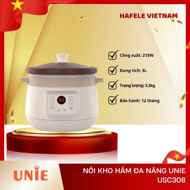 Nồi Kho Hầm Đa Năng UNIE USC308 – Dung tích 3L – Lòng nồi gốm tử sa cao cấp - FEM