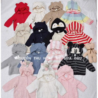  MS85  Size 3-24m  Áo khoác len cadigan Gap mũ tai gấu cute cho bé áo khoác len Baby Gap xuất dư xịn 