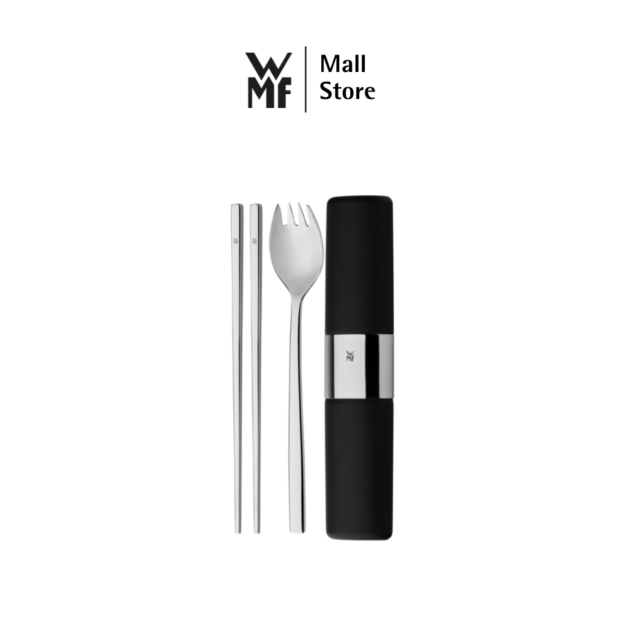 Bộ Đũa Thìa Cá Nhân WMF Asia My2Go Có Hộp Đựng Màu Đen, Kèm Khăn Lau, Chất Liệu Thép Không Gỉ