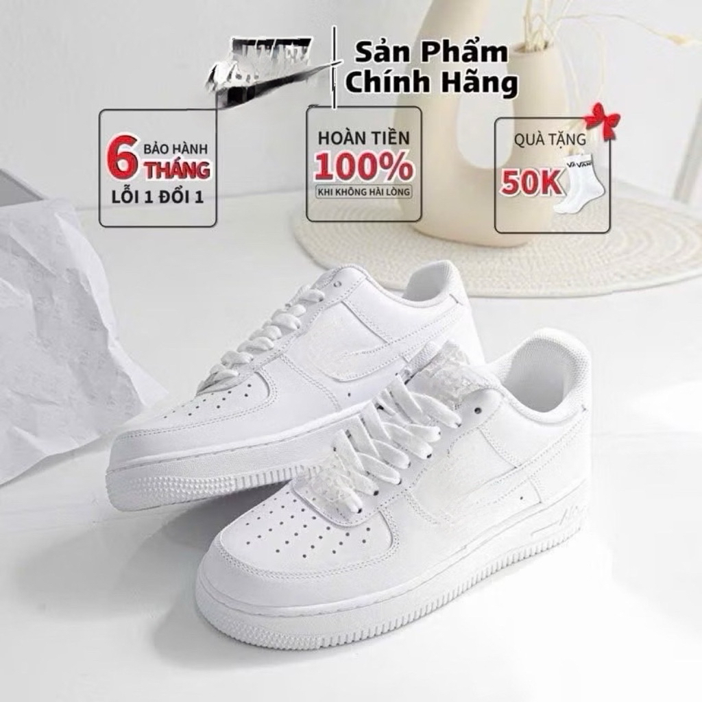 [Cam Kết Chính Hãng] Giày_N.ke A.ir For.ce 1 Low All White-Bao Check