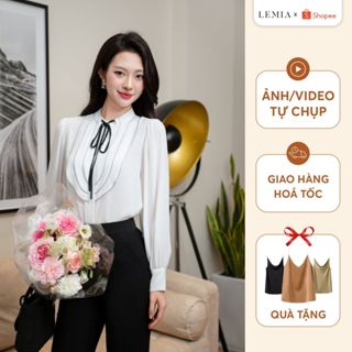  Áo Sơ Mi Cổ Tàu Bèo Ngực Thời Trang Thanh Lịch by LEMIA Design - LA24008 