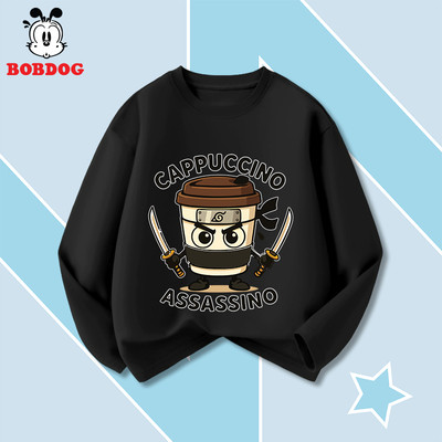 Áo thun dài tay bé trai BOBDOG in hình Cappuccino Assassino cổ tròn chất liệu cotton mềm nhẹ co giãn