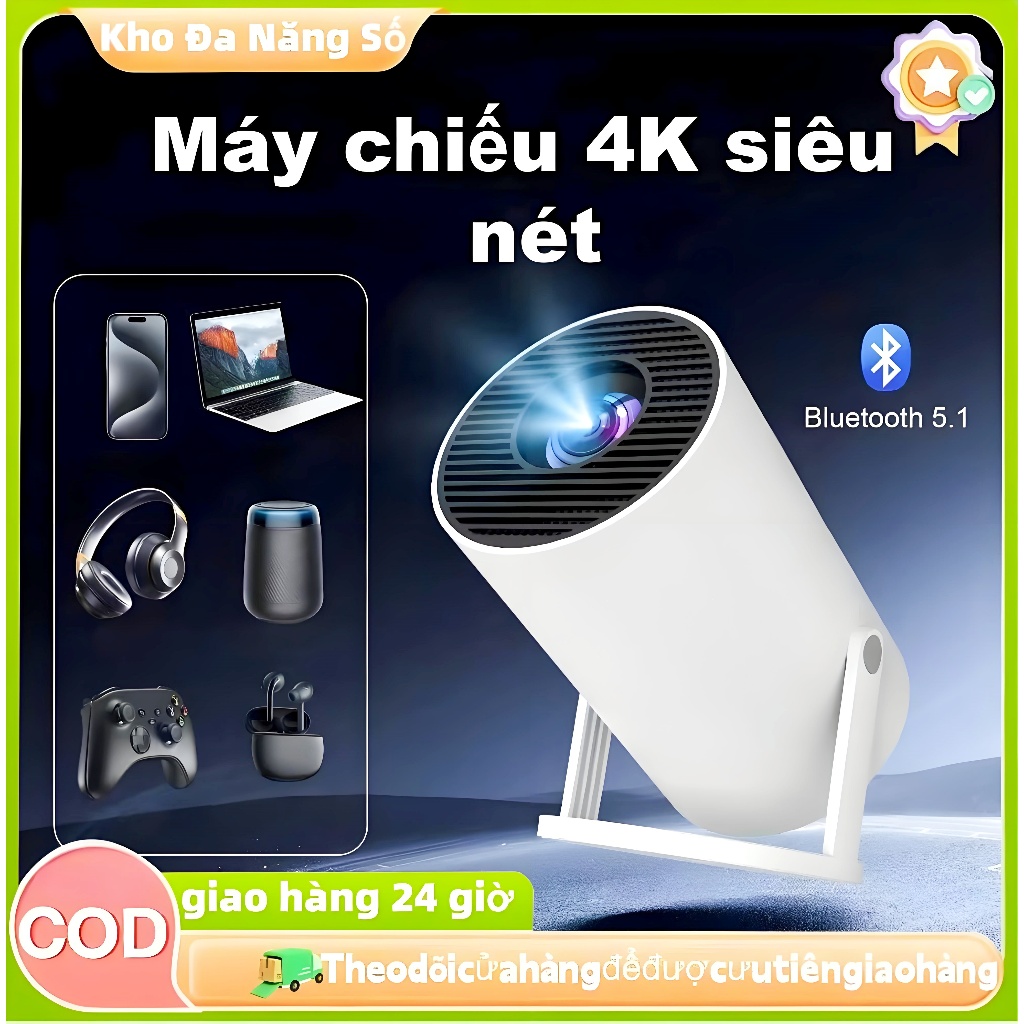 【NEW 2026】Máy chiếu HY320 Full HD projector 4K WiFi6 Bluetooth5.0 Android13.0