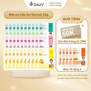  Combo 20 mặt nạ giấy Dermal dưỡng da cấp ẩm làm dịu da từ các tinh chất 23g 