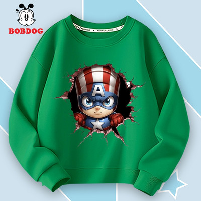 [MARVEL] Áo sweater bé trai BOBDOG áo dài tay da cá cotton ấm áp thoáng khí in hình NGƯỜI DƠI
