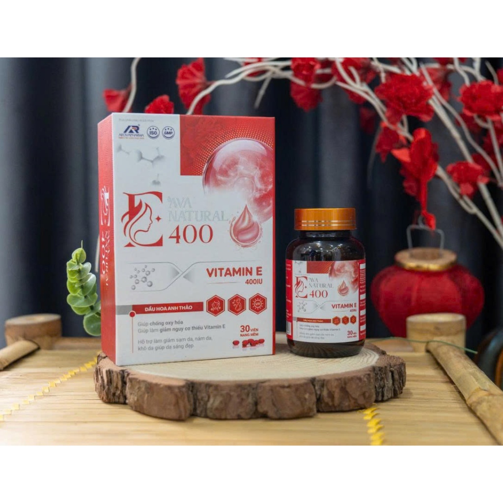 Vitamin E400. Viên uống AVA NATURAL E400 chứa Dầu hoa anh thảo và vitamin E - Hộp 30 viên