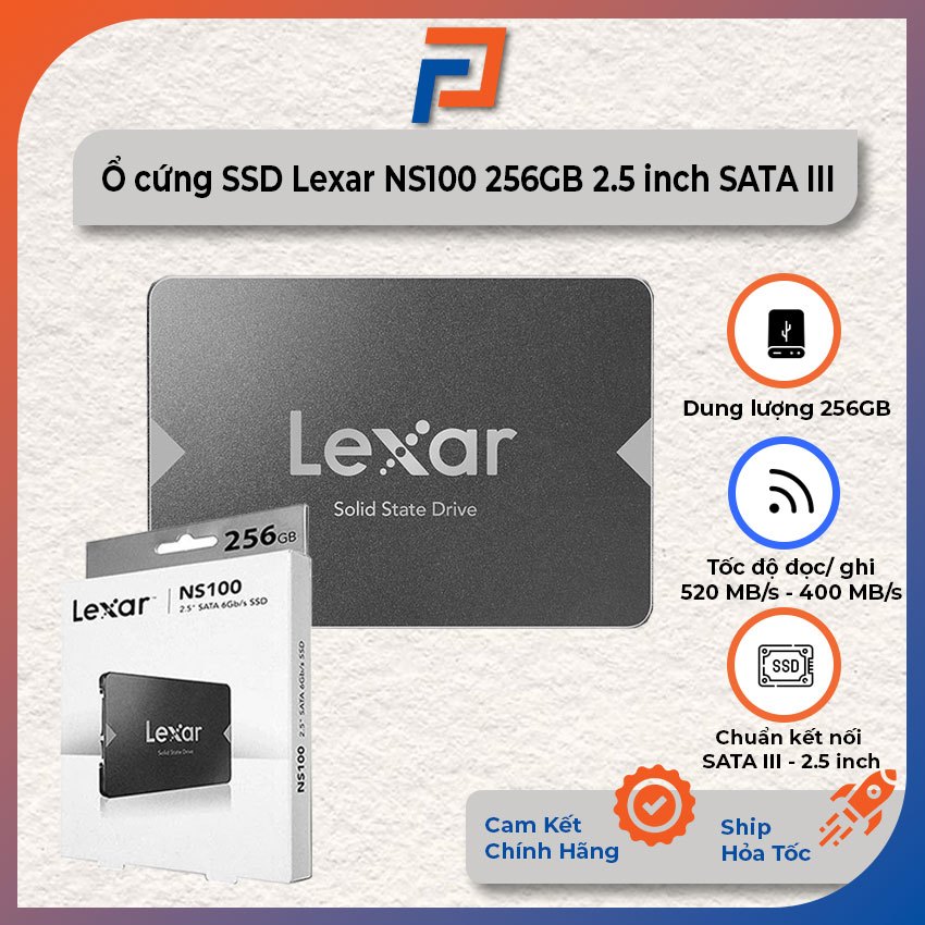 Ổ cứng SSD 256GB Lexar NS100 2.5-Inch SATA III - Bảo hành 36 tháng chính hãng