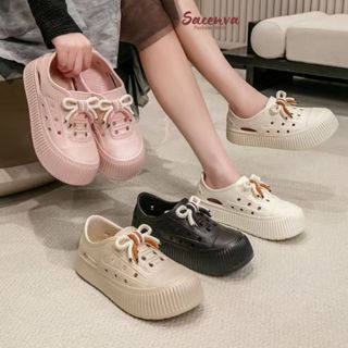 GI05-[ Tặng thêm 4 charm] Giày nhựa dáng thể thao chất liệu Eva mềm nhẹ thoáng khí