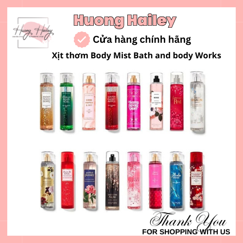 [ Bill Mỹ] Xịt thơm Body Mist Bath and body Works