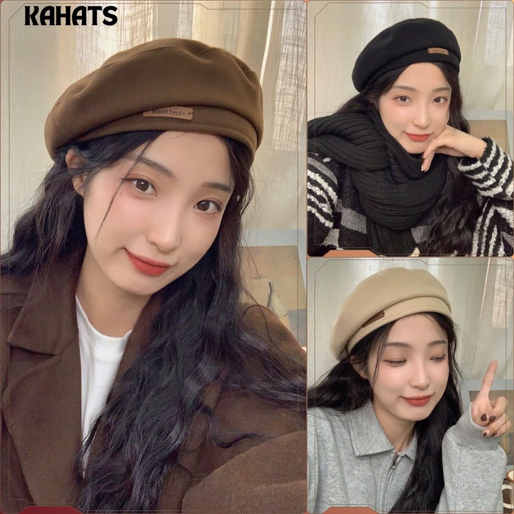 Mũ Beret Vải Dạ KAHAT, Mũ Nồi Nữ Thời Trang Hàn Quốc Cho Mùa Thu Đông Giúp Khuôn Mặt Nhỏ Gọn | BigBuy360 - bigbuy360.vn