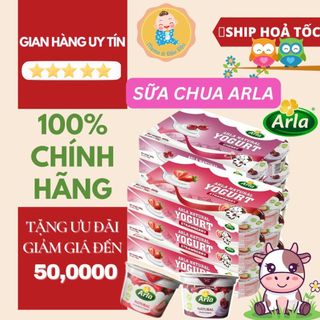[Date 2027] Sữa chua nguội Arla vị dâu, vị cherry - lốc 6 hộp