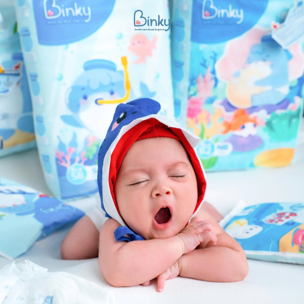 (2 bịch)Tả/bỉm Binky quần dán size NB62/S58/M54/M50/L46/XL44/2XL40/3XL36 cho bé thấm hút nhanh