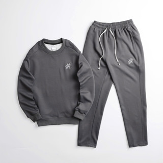  Bộ Quần Áo Nam Sweter Cổ Tròn Thêu Chất Liệu Nỉ 2 Da Cotton Cao Cấp Mềm Mại Không Bai Không Xù Lông 