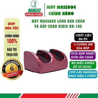 Máy massage lòng bàn chân, bắp chân Nikio NK-182, mát xa bi xoay 360 độ và nhiệt hồng ngoại