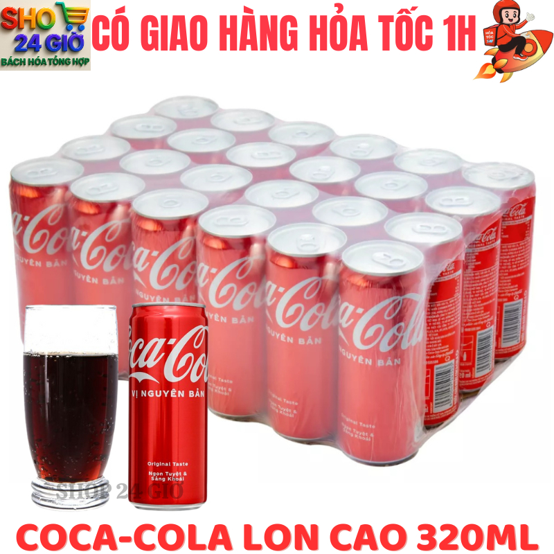 Coca-cola Lon Thùng 24 lon  320 Ml - Shop 24 Giờ