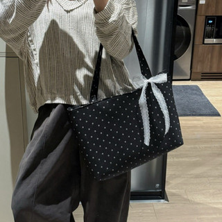 LEATHER TOTE CHẤM BI TÚI XÁCH ĐEO VAI QUAI DÀY DẶN, HÀNG CHUẨN L1 • IS.BAG• túi  xách