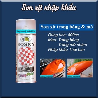 Sơn trong bóng  - trong nhám bảo vệ lớp sơn cao cấp Bosny & Red Fox 400cc - Nhập khẩu Thái Lan