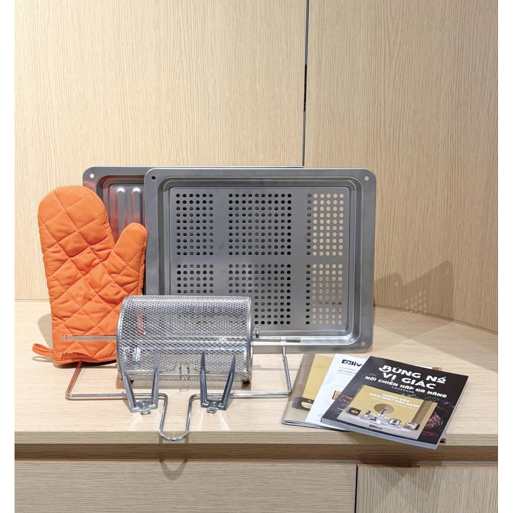 [CHÍNH HÃNG] Full Bộ Phụ Kiện Nồi Chiên Hơi Nước OLIVO SF20 PRO - Bảo Hành 24 Tháng