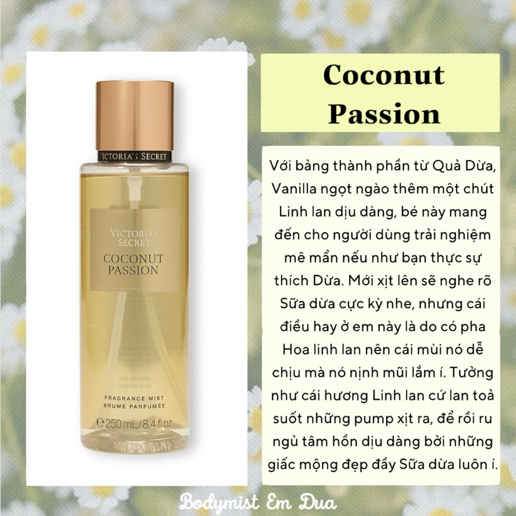 COCONUT PASSION Bodymist Em Dứa