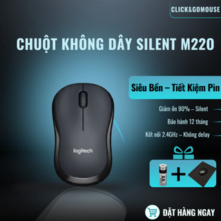 Chuột Không Dây Chuột Silent Logitech M220 Chuột Máy Tính Siêu Yên Tĩnh Phù Hợp Làm Việc Văn Phòng Học Tập