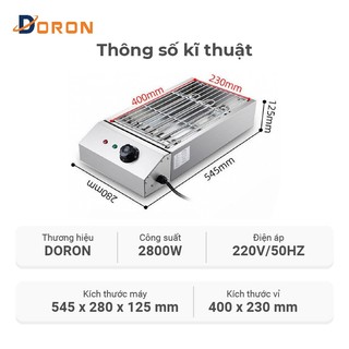 Bếp nướng điện DORON 2800W gia nhiệt nhanh, chống quá nhiệt, quá tải