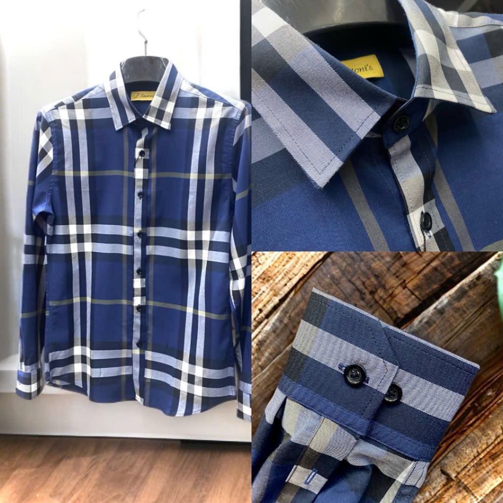 Sơ Mi Nam Họa Tiết Caro Xanh ANZIO – Phong Cách Sang Trọng Licjh Lamx