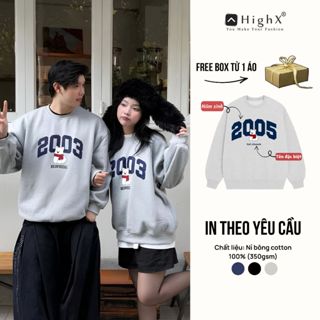   IN Áo Theo YÊU CẦU  Áo SWEATER NAM NỮ nỉ bông COUPLE GẤU TRẮNG in năm theo yêu cầu ĐÁNG YÊU VÔ CÙNG TẬN 