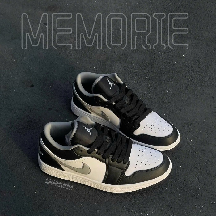 Giày SneakerJD 1 Low White Black Grey. JD1 Panda Smoke