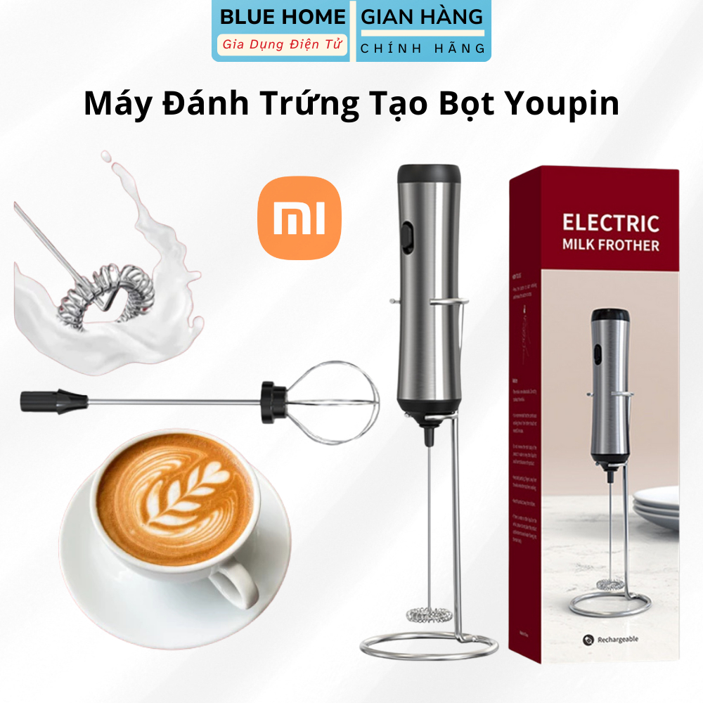 Máy Đánh Trứng Youpin Cliton Tạo Bọt Cà Phê, Chất Liệu Thép 304 Không Gỉ , An Toàn Với Thực Phẩm, Tặng 2 Đầu Trộn