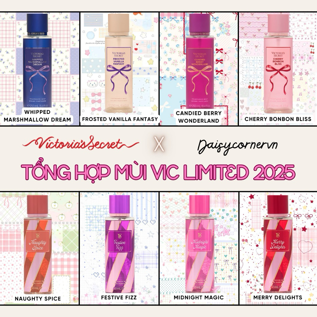 [🇺🇸Bill Mỹ] VIC LIMITED EDITION - Xịt thơm Body Mist - Sparkling Blooms - Santal Blossom - Cozy Vani